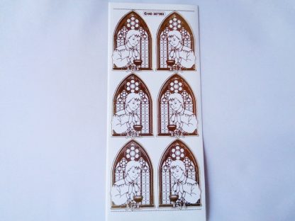 Communion Boy White Gold Peel Off Sticker Sheet
