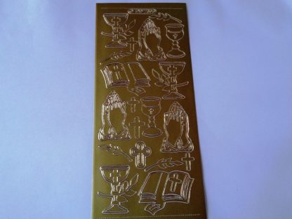 Church Service Gold Peel Off Sticker Sheet