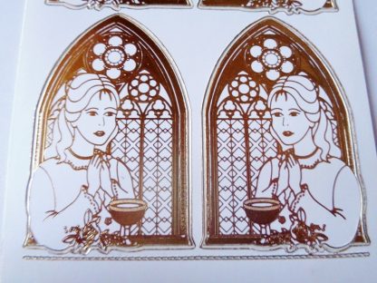 Communion Girl White Gold Peel Off Sticker Sheet