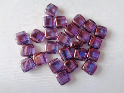 6mm 2-Hole Czechmates Tile Beads Crystal Vega