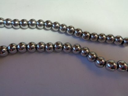 6mm Silver Hematite Round Beads