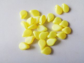 5mm x 7mm Czech Pip Pressed Glass Beads Pastel Yellow Silk Matt