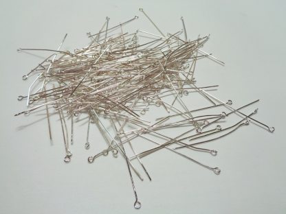 Pack of 100 5cm Economy Eyepins Silver Plated