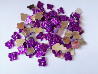 100 x 10mm x 8mm Acrylic Butterflies Purple