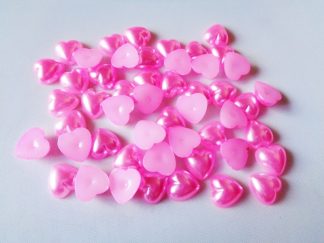 50 x 10mm Pearl Hearts Light Pink