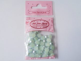 8mm Pearl Half Round Light Blue (approx 50)