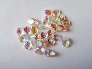 Pack of 25 5mm x 7mm Czech Pip Pressed Glass Beads Crystal AB