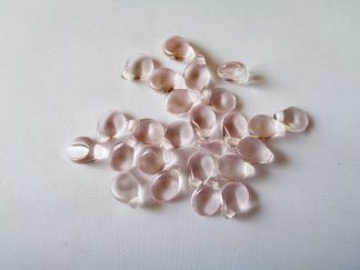 Pack of 25 5mm x 7mm Czech Pip Pressed Glass Beads Transparent Rose