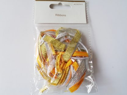 Orange, Gold & Silver Mixed Ribbon Pack approx 10 metres