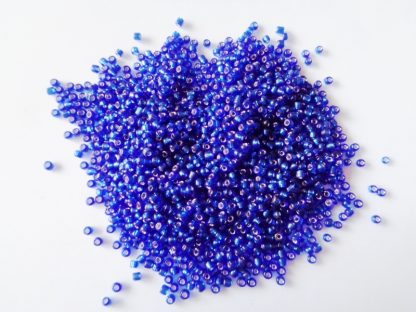 2mm Size 11/0 Silver Lined Seed Beads Midnight Blue (approx 20g)