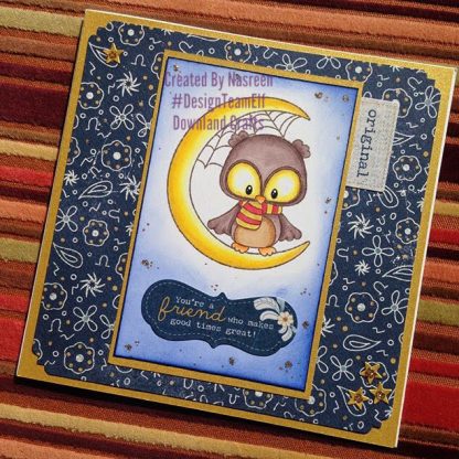 Moon Owl Stamp Card Sample 1