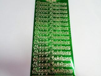 Happy Christmas 2 Peel Off Stickers Holographic Green