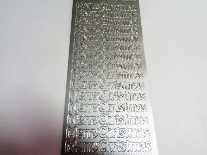 Merry Christmas 1 Peel Off Stickers Silver