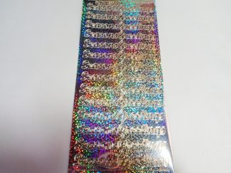 Seasons Greetings 2 Peel Off Stickers Holographic Silver