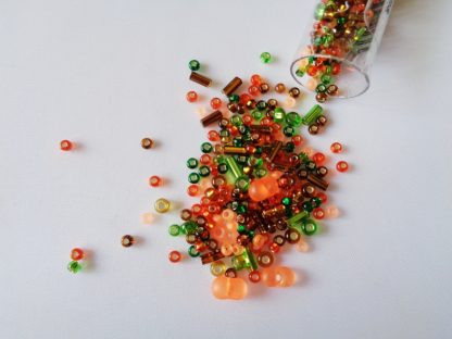 25g Tube With Mix of 7/0 & 10/0 Seed Beads & Bugle Beads Autumn