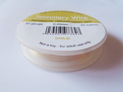 0.2mm (32 gauge) Gold Plated Jewellery Wire 40m Reel