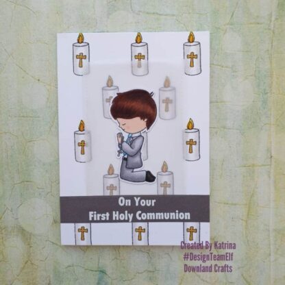 Communion Kneeling A6 Stamp Set Card Sample