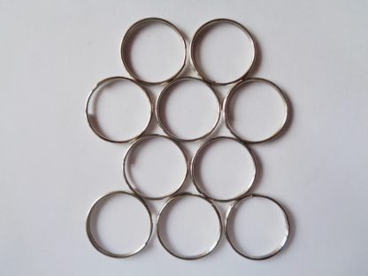 Pack of 10 25mm Nickel Plated Steel Split Ring Keyrings