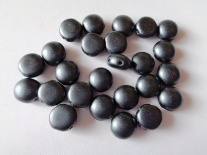 Pack of 25 8mm Pastel Dark Grey Hematite 2-Hole Czech Glass Candy Beads
