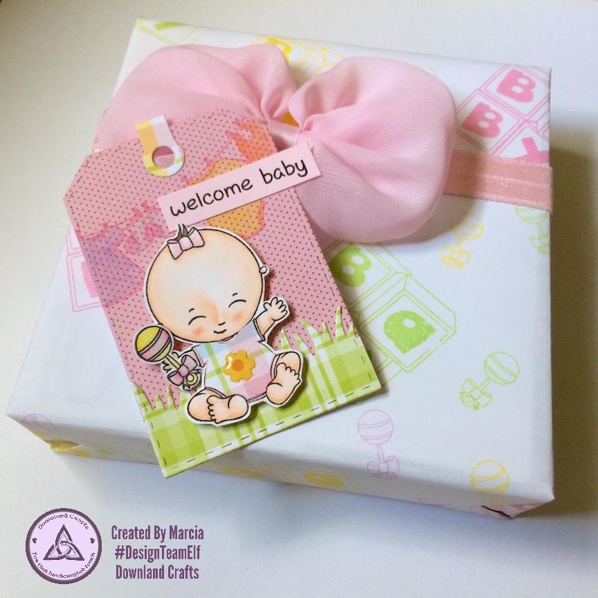 Baby Girl Stamp Set Card Sample 2c