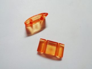 Pack of 25 Orange 2 Hole Acrylic Carrier Beads