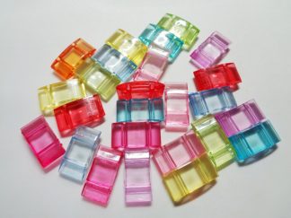 Pack of 25 Mixed 2 Hole Acrylic Carrier Beads