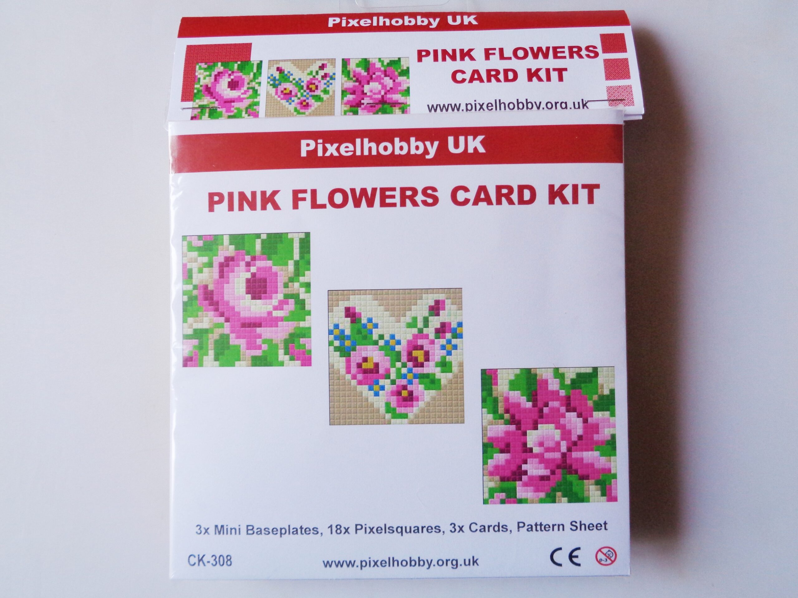Pink Flowers Pixelhobby Card Kit