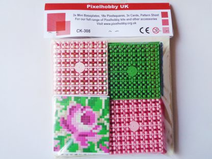 Pink Flowers Pixelhobby Card Kit