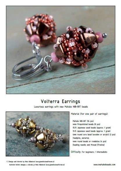 Volterra Earrings Friday Freebie Beading Pattern