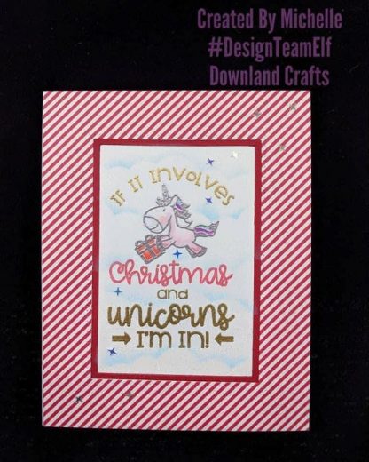 Christmas Unicorn Stamp Card Sample