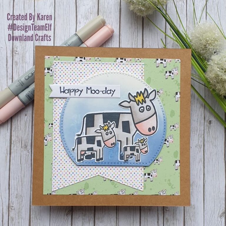 Happy Moo-day Stamp Set A6 Clear Photopolymer – Downland Crafts