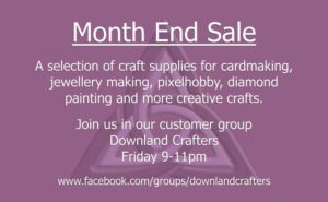Facebook Month End Craft Supplies Sale