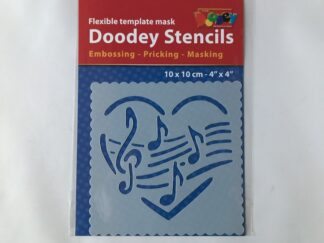 10cmx10cm Musical Heart Stencil
