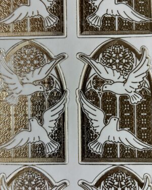 Doves Window Transparent Gold
