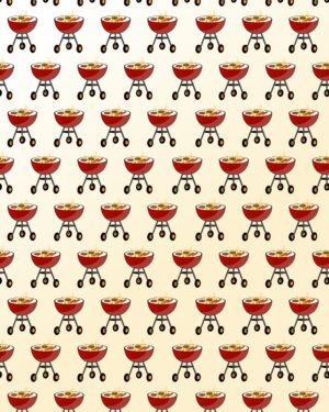 Beach Time Friday Freebie featuring lots of barbecues with food on a beige background.